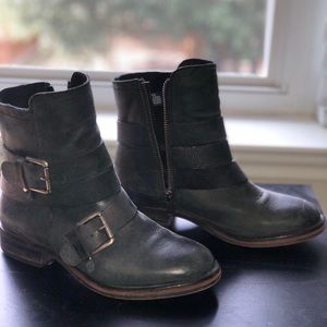 Treasure & Bond Black Leather Motoboot